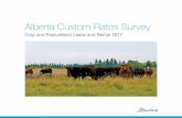 Alberta Custom Rates Survey · L pays land taxes; T pays weed control, fertilizer, seed and crop insurance C County of Stettler No. 6 TB N W 3 2 280 280 $50.00 S,F L pays land taxes;