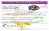 Autism from a personal perspective - REAL) Trust Autism fro… · Autism from a personal perspective Wednesday 22nd April 2020 Primary: 13:30—15:30 Secondary: 16:00—18:00 Rochdale