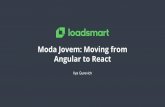Angular to React Moda Jovem: Moving from · Better speed and performance than Angular 1 AOT (Ahead-of-Time compilation) Directives and filters are awesome Unit test friendly Pros.