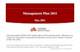 Management Plan 2011 · 2020-03-28 · Management Plan 2011Management Plan 2011 May 2011May 2011 This presentation DOES NOT include effects of the announcement "Measures to a request