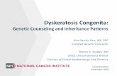 Dyskeratosis Congenita: Inheritance and Genetic Counseling · 2019-02-14 · Genetic Counseling for DC •Pre-test - Evaluate Understanding of risk and reasons for testing Genetic
