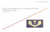 10 Gbps Avalanche Photodiode (APD) Chip€¦ · The Lumentum APD chip is an indium phosphide (InP) based device designed for high performance telecoms receiver applications up to