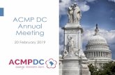ACMP DC Annual Meeting - Wild Apricot Meetings/02201… · • Four Prosci Practitioner Trainings – Next Session April 17 – Looking at Expanding Prosci offerings in 2019 • CCMP