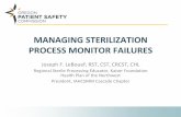 Managing Sterilization Process Indicator Failures · MANAGING STERILIZATION PROCESS MONITOR FAILURES Joseph F. LeBouef, RST, CST, CRCST, CHL ... •You can’t reasonably verify or