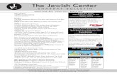 The Jewish Centerfiles.ctctcdn.com/56afd919001/4941b6d3-89ec-4757-b71d-ed... · 2016-01-28 · The Jewish Center - The Modern Orthodox Center for Jewish Life and Learning 131 W. 86