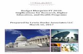 Budget Blueprint FY 2018: Implications for Research ......executive orders to impose a federal hiring freeze, establish a long-term plan to reduce the size of the federal workforce,