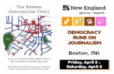 JOURNALISM RUNS ON The Boston DEMOCRACY ...Friday, April 5 (cont.) SESSION 2: 4:10 to 5:10 pm HOW TO GET A JOB IN JOURNALISM Get tips from the pros on how to write a journalism resume