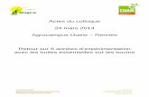 Actes du colloque 24 mars 2014 Agrocampus Ouest – Rennes ...tout d'abord 2 protocoles, et l'association met à disposition de chaque éleveur un kit d'huiles essentielles pour démarrer.