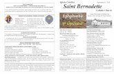 Iglesia Catolica September 9, 2018 Saint Bernadettemyplace.frontier.com/~st_bernadette/bulletins/Bulletin...St_bernadette@frontier.com Lyn Shaner-Trutt Parish Secretary Office Phone—919-575-4537
