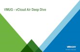 VMUG - vCloud Air Deep Dive · VMUG - vCloud Air Deep Dive. 2 Agenda 1 Overview of vCloud Air 2 Advanced Networking Capabilities ... NAT routing, DHCP, load balancer ... Example: