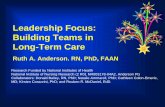 Leadership Focus: Building Teams in Long-Term CareLeadership Focus: Building Teams in Long-Term Care Ruth A. Anderson. RN, PhD, FAAN Research Funded by National Institutes of Health
