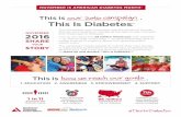 2016 campaign This Is Diabetesmain.diabetes.org/dorg/adm/adm-2016-fact-sheet.pdf2016 campaign Every 23 seconds, someone in the U.S. is diagnosed Americans with diabetes. 23 1 in 11