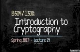 I538 Introduction to Cryptographyhomes.sice.indiana.edu/henry/courses/b504/s17/slides/lec24.pdf · of efficient algorithms (Gen，MAC，Ver) such that – Gen：1ℕ→⇿is a randomized
