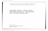 SURFACE WATER RESEARCH NEEDS IN AUSTRALIA€¦ · consider research proposals on catchment non-linearity, in particular the estimation of parameters for ungauged catcrJlllents and