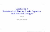Week 3 & 4 Randomized Blocks, Latin Squares, and Related ...people.stat.sfu.ca/~jtg3/unit3.pdf · Week 3 & 4Randomized Blocks, Latin Squares, and Related Designs – p. 24/81 Example
