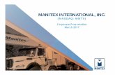 MNTX InvestorDeck March2017 - Manitex International · Exchange Commission and statements in this presentation should be evaluated in light of these important factors. Although ...