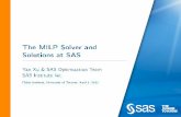 The MILP Solver and Solutions at SAS - Fields Institute · cx
