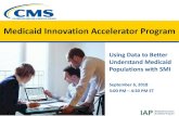 Medicaid Innovation Accelerator ProgramMedicaid Innovation Accelerator Program Using Data to Better Understand Medicaid Populations with SMI September 6, 2018 3:00 PM – 4:30 PM ET
