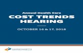 Annual Health Care COST TRENDS HEARING CTH booklet for... · Meeting the Health Care Cost Growth Benchmark – Top Trends in Care Delivery and Payment Reform Harvard Pilgrim Health