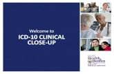 Welcome to ICD-10 CLINICAL CLOSE- ... ICD-10-CM replaces ICD-9-CM (Volumes 1 and 2) ICD-10-PCS replaces ICD-9-CM (Volume 3) ICD-10 has no direct impact on Current Procedural Terminology
