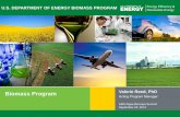 U.S. DEPARTMENT OF ENERGY BIOMASS PROGRAMu.s. department of energy biomass program Subject Biomass Program Acting Director Valerie Reed's presentation on the Biomass Program at the