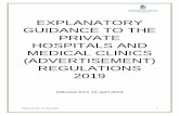 EXPLANATORY GUIDANCE TO THE PRIVATE ......Effective from 15 April 2019 1 EXPLANATORY GUIDANCE TO THE PRIVATE HOSPITALS AND MEDICAL CLINICS (ADVERTISEMENT) REGULATIONS 2019 Effective