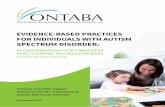EVIDENCE-BASED PRACTICES FOR INDIVIDUALS WITH AUTISM … · 2019-09-25 · report. This report describes what is meant by the term “evidence-based practice”, identifies models
