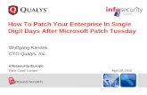 How To Patch Your Enterprise In Single Digit Days After ...How To Patch Your Enterprise In Single Digit Days After Microsoft Patch Tuesday Wolfgang Kandek CTO Qualys, Inc. infosecurity
