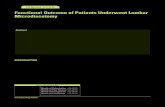 Functional Outcome of Patients Underwent Lumbar Microdiscetomy · Functional Outcome of Patients Underwent Lumbar Microdiscetomy Toms Jacob1, ... Outcome of Patients Underwent Lumbar