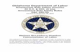 Oklahoma Department of Labor Ride... · PDF file inspection of all amusement rides necessary for the protection of the general public using amusement rides, the Commissioner of Labor