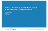 NSW OSR Land Tax and Valuation Certificates · Main Menu under Land Searches. From the NSW Land Tax and Valuation Certificates menu you can request Land Tax Clearance and Valuation