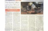 FullSizeRender-3 - The Boma · 8 THE STANDARD STYLE I FOOD & DRINK The Boma offers genuine African all-in experience Restaurant Review with Epicurean June 12 to 18 2016 e Boma has