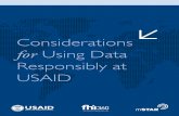Considerations Using Data Responsibly at USAID data sharing requirements within USAID’s Development Data Policy1—promises to make evidence and information available to a wider