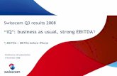 iQ : business as usual, strong EBiTDA · 6-© Swisscom 2008, investor & analyst presentation 9m 2008, 5 November 2008 500 1'000 1'500 2'000 2'500 3'000 3'500 4'000 2008 2009 2010