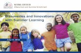Discoveries and Innovations With Summer Learning · NCASE | Discoveries and Innovations with Summer Learning 2018 24. 3 Steps Towards Summer Join the National Summer Learning Day