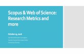Scopus & Web of Science: Research Metrics and more · 25/10/2016  · Google Scholar if author creates a profile i10-Index –number of papers with at least 10 citations (Google Scholar