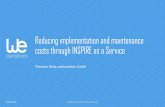 Reducing implementation and maintenance costs through ...€¦ · Reducing implementation and maintenance costs through INSPIRE as a Service Thorsten Reitz, wetransform GmbH 04.10.2016