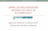 APRIL 15 TAX DEADLINE MOVED TO JULY 15 & …...Webinar description • The IRS moved the April 15 tax deadline to July 15, 2020, thereby postponing tax filings and tax payments. •