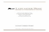 GUEST DIRECTORY...2300 Lincoln Highway East Lancaster, Pennsylvania 17602 Phone: (717) 299-5500 Fax: (717) 295-5112 Room Copy - Please leave for Next Guest. Welcome to the Lancaster