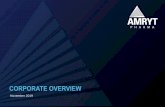 CORPORATE OVERVIEW - Amryt Pharma Plc · CORPORATE OVERVIEW November 2019. ... or by reading the presentation slides, you agree to be bound by the following limitations. This ...