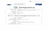 D1.3 Data management plan v - European Commission · Project acronym: SIMPATICO Project full title: SIMplifying the interaction with Public Administration Through Information technology