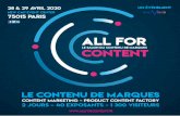 CONTENT€¦ · marque performante, en sachant utiliser le brand content comme vecteur d’images et source de business. - PRODUCT CONTENT FACTORY Comment construire une gestion de