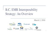 B.C. EMR Interoperability Strategy: An Overview EMR...EMR Interoperability Strategy Overview Interoperability between EMRs and other clinical systems is a key IM/IT enabler for the