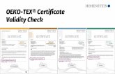Validity Check - OEKO-TEX® Certificates · Certificate number & validity for 1 year. Requirements covered. LEATHER STANDARD by OEKO-TEX® Certificate & Label LEATHER STANDARD logo.
