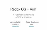 Redox OS + Arm - Amazon S3 · Redox OS + Arm A Rust microkernel meets a RISC architecture Jeremy Soller Robin Randhawa (System76) (Arm)   Size: 4MBPage Count: 41