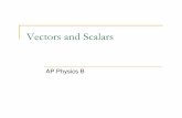 Vectors and Scalars - Plastics World...Vectors and Scalars AP Physics B. Scalar A SCALAR is ANY quantity in physics that has MAGNITUDE , but NOT a direction associated with it. Magnitude