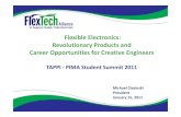 Flexible Electronics: Revolutionary Products and Career ...Flexible, Printed Electronics •Microelectronics changed the world by putting intelligence in products, enabling many new
