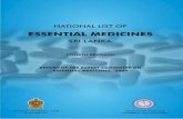 NATIONAL LIST OF - WHO · while promoting the rational use of medicines by healthcare professionals and also encouraging local manufacturers of essential medicines. The World Health