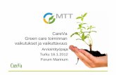 CareVa Green care toiminnan vaikutukset ja vaikuttavuus · YTR:n tarkistuslista maaseutuvaikutuksista 1. Maaseudun elinkeinot, yrittäjyys ja työ 2. Maaseudun palvelut ja asuminen