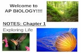 Welcome to AP BIOLOGY!!!! NOTES: Chapter 1 - CH 1_ppt...THEME: the cell is an organism’s basic unit of structure and function The cell is the lowest level of organization that can